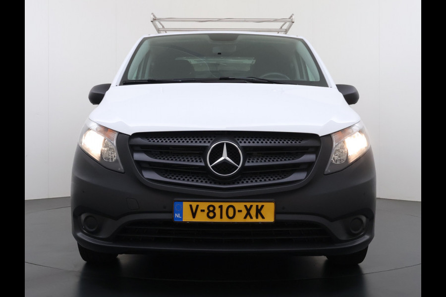 Mercedes-Benz Vito 114CDI Automaat Lang 2X Schuifdeur Trekhaak Imperiaal Navi Camera Cruise Control Airco Bluetooth Pdc Euro 6 Betonplex Vloer Wandbetimmering 1e Eigenaar Origineel Nederlandse Auto