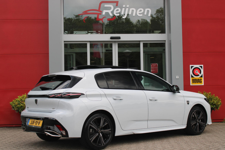 Peugeot 308 1.2 Hybrid 145PK AUTOMAAT GT | PANORAMA SCHUIF/KANTEL DAK | AFNEEMBARE TREKHAAK | NAVIGATIE | SENSATION PACK: FOCAL HIFI SYSTEM (PREMIUM HIFI SYSTEEM MET 10 SPEAKERS)/DRAADLOZE TELEFOONLADER | 360° VISION & DRIVE ASSIST PLUS PACK: ACHTERUITRIJCAMERA 360° VISEOPARK 3 (4 CAMERA'S)/PARKEERHULP VOOR EN ACHTER/ANTI DIEFSTAL ALARM/PEUGEOT i-COCKPIT MET CONFIGUREERBAAR 3D-INSTRUMENTENPANEEL/CLEAN CABIN | ALCANTARA EXECUTIVE PACK: BEKLEDING ALCANTARA/KUNSTLEDER INCL. ELEKTRISCH BEDIENBARE AGR STOEL EN MASSAGE OP BEIDE VOORSTOELEN | 18" LICHTMETALEN VELGEN "PORTLAND" | NAVIGATI
