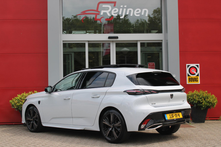 Peugeot 308 1.2 Hybrid 145PK AUTOMAAT GT | PANORAMA SCHUIF/KANTEL DAK | AFNEEMBARE TREKHAAK | NAVIGATIE | SENSATION PACK: FOCAL HIFI SYSTEM (PREMIUM HIFI SYSTEEM MET 10 SPEAKERS)/DRAADLOZE TELEFOONLADER | 360° VISION & DRIVE ASSIST PLUS PACK: ACHTERUITRIJCAMERA 360° VISEOPARK 3 (4 CAMERA'S)/PARKEERHULP VOOR EN ACHTER/ANTI DIEFSTAL ALARM/PEUGEOT i-COCKPIT MET CONFIGUREERBAAR 3D-INSTRUMENTENPANEEL/CLEAN CABIN | ALCANTARA EXECUTIVE PACK: BEKLEDING ALCANTARA/KUNSTLEDER INCL. ELEKTRISCH BEDIENBARE AGR STOEL EN MASSAGE OP BEIDE VOORSTOELEN | 18" LICHTMETALEN VELGEN "PORTLAND" | NAVIGATI