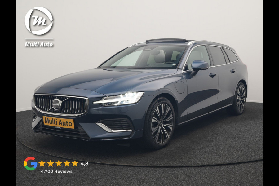 Volvo V60 T6 AWD Plus Bright LONG RANGE PHEV 350pk Dealer O.H. | Trekhaak Af Fabriek | Panodak | Adaptive Cruise | 360 Camera | Comfortstoelen Memory & Verwarmd | Stuur Verwarmd | Keyless | Blis | Apple Carplay | Google Assistent | DAB | Plug In Hybrid |
