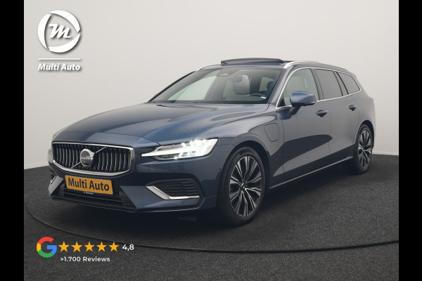Volvo V60 T6 AWD Plus Bright LONG RANGE PHEV 350pk Dealer O.H. | Trekhaak Af Fabriek | Panodak | Adaptive Cruise | 360 Camera | Comfortstoelen Memory & Verwarmd | Stuur Verwarmd | Keyless | Blis | Apple Carplay | Google Assistent | DAB | Plug In Hybrid |