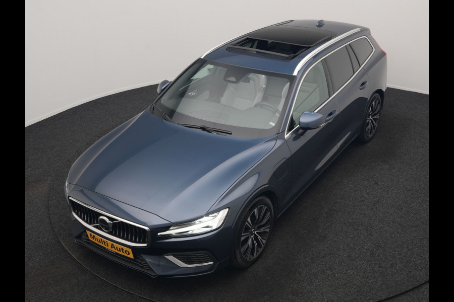 Volvo V60 T6 AWD Plus Bright LONG RANGE PHEV 350pk Dealer O.H. | Trekhaak Af Fabriek | Panodak | Adaptive Cruise | 360 Camera | Comfortstoelen Memory & Verwarmd | Stuur Verwarmd | Keyless | Blis | Apple Carplay | Google Assistent | DAB | Plug In Hybrid |