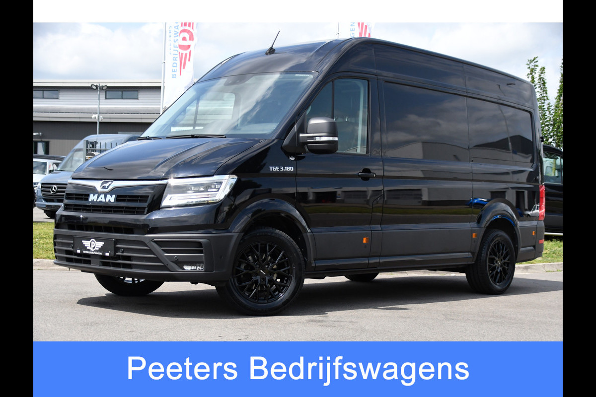 MAN TGE 3.180 35 2.0 L3H3 Black Edition Adaptieve Cruise, Camera, Carplay, LED, Stoelverwarming, Massage stoel, Trekhaak, 177pk, Automaat, Uniek!