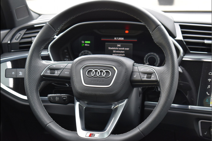 Audi Q3 Sportback 45 TFSI e S-Line 245 Pk Pano Memory Sfeer Keyless Vol Leder 360 Camera 20 Inch