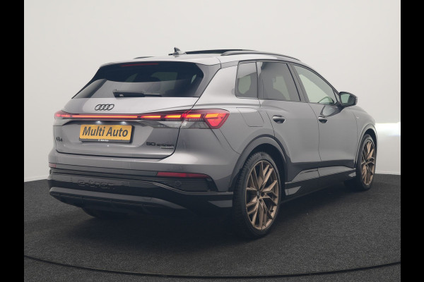 Audi Q4 e-tron 50 Quattro Edition One 2x S Line 77 kWh 300pk Dealer O.H. | Panodak | Head Up | Adaptive Cruise | Matrix LED | Camera | Lederen Sportstoelen Memory & Verwarmd | Keyless | Apple Carplay | Blis | DAB | 21"L.M |