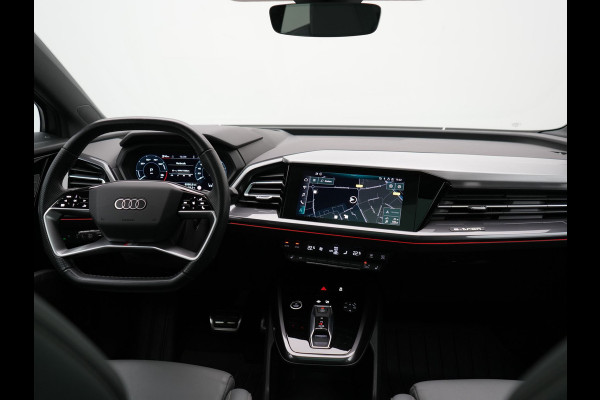 Audi Q4 e-tron 50 Quattro Edition One 2x S Line 77 kWh 300pk Dealer O.H. | Panodak | Head Up | Adaptive Cruise | Matrix LED | Camera | Lederen Sportstoelen Memory & Verwarmd | Keyless | Apple Carplay | Blis | DAB | 21"L.M |