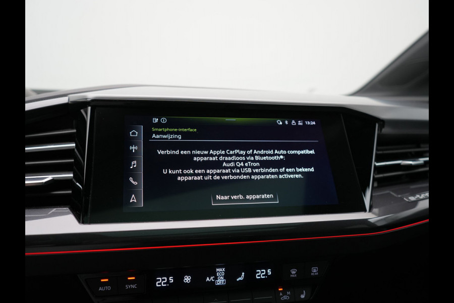 Audi Q4 e-tron 50 Quattro Edition One 2x S Line 77 kWh 300pk Dealer O.H. | Panodak | Head Up | Adaptive Cruise | Matrix LED | Camera | Lederen Sportstoelen Memory & Verwarmd | Keyless | Apple Carplay | Blis | DAB | 21"L.M |