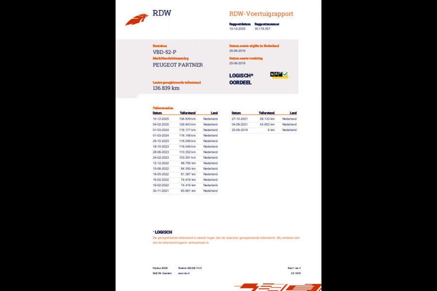 Peugeot Partner 1.6 BlueHDI Premium Long 100 PK AIRCO NAVI DAB CRUISE