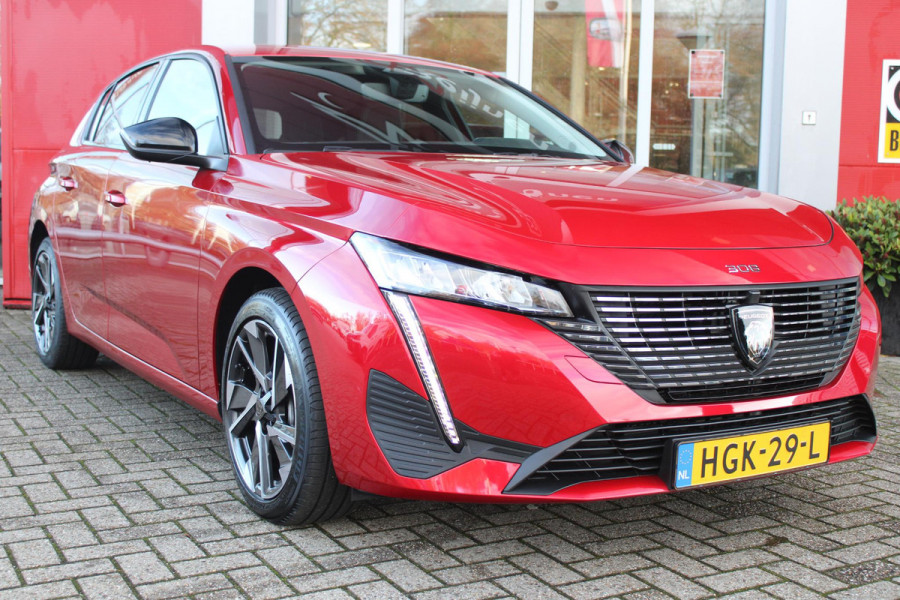Peugeot 308 1.2 Hybrid 145PK AUTOMAAT ALLURE | AGR STOEL | STOEL EN STUUR VEWARMING | KEYLESS ENTRY/START | DRAADLOZE APPLE CARPLAY/ANDROID AUTO | NAVIGATIE | CLIMATE CONTROL | LICHTMETALEN VELGEN 17" | LED KOPLAMPEN | ACHTERUITRIJCAMERAA | ADAPTIVE CRUISE CONTROL | DRAADLOZE TELEFOONLADER |