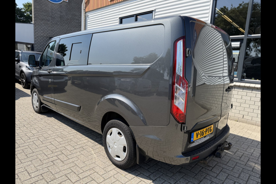 Ford Transit Custom 320 2.0 TDCI automaat L2H1 Trend / 3 persoons / vaste prijs rijklaar € 17.950 ex btw / lease vanaf € 302 / trekhaak / laadruimte gestoffeerd / airco / cruise / magneic grey metallic