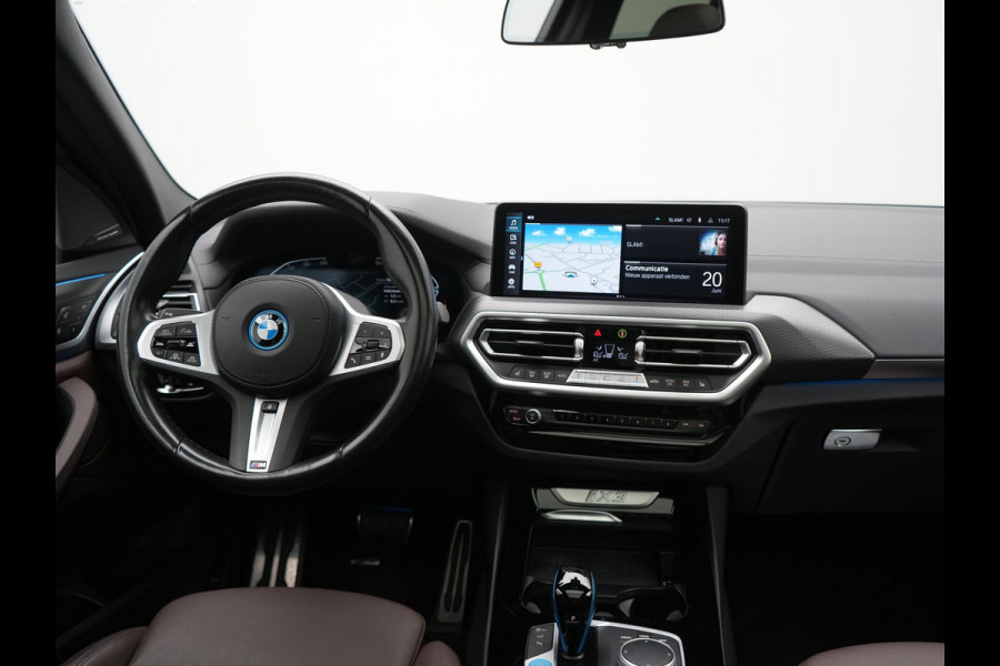 BMW iX3 M Sport High Executive 80 kWh 286pk Dealer O.H | Trekhaak Af Fabriek | Panodak | Laser LED | Head Up | Adaptive Cruise | 360 Camera | Lederen Sportstoelen Memory & Verwarmd | Harman / Kardon | Pilot Assist | Keyless | Blis | Apple Carplay | Navigatie | Virtual | DAB |
