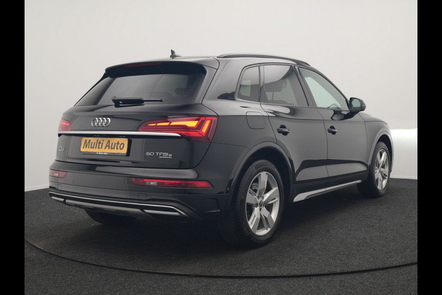 Audi Q5 50 TFSI e S Line FACELIFT PHEV 300pk Dealer O.H. | Luchtvering | Adaptive Cruise | Matrix Led | 360 Camera | Sportstoelen Verwarmd | Sfeerverlichting | Blis | Park Assist | Navigatie | DAB | Standkachel | Plug In Hybrid |