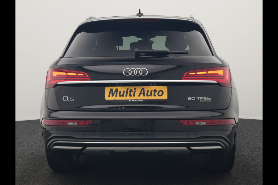Audi Q5 50 TFSI e S Line FACELIFT PHEV 300pk Dealer O.H. | Luchtvering | Adaptive Cruise | Matrix Led | 360 Camera | Sportstoelen Verwarmd | Sfeerverlichting | Blis | Park Assist | Navigatie | DAB | Standkachel | Plug In Hybrid |