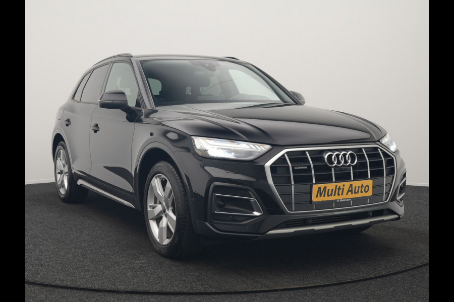 Audi Q5 50 TFSI e S Line FACELIFT PHEV 300pk Dealer O.H. | Luchtvering | Adaptive Cruise | Matrix Led | 360 Camera | Sportstoelen Verwarmd | Sfeerverlichting | Blis | Park Assist | Navigatie | DAB | Standkachel | Plug In Hybrid |
