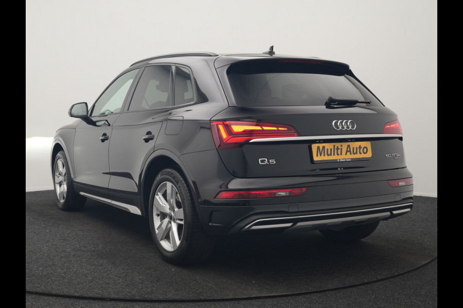 Audi Q5 50 TFSI e S Line FACELIFT PHEV 300pk Dealer O.H. | Luchtvering | Adaptive Cruise | Matrix Led | 360 Camera | Sportstoelen Verwarmd | Sfeerverlichting | Blis | Park Assist | Navigatie | DAB | Standkachel | Plug In Hybrid |