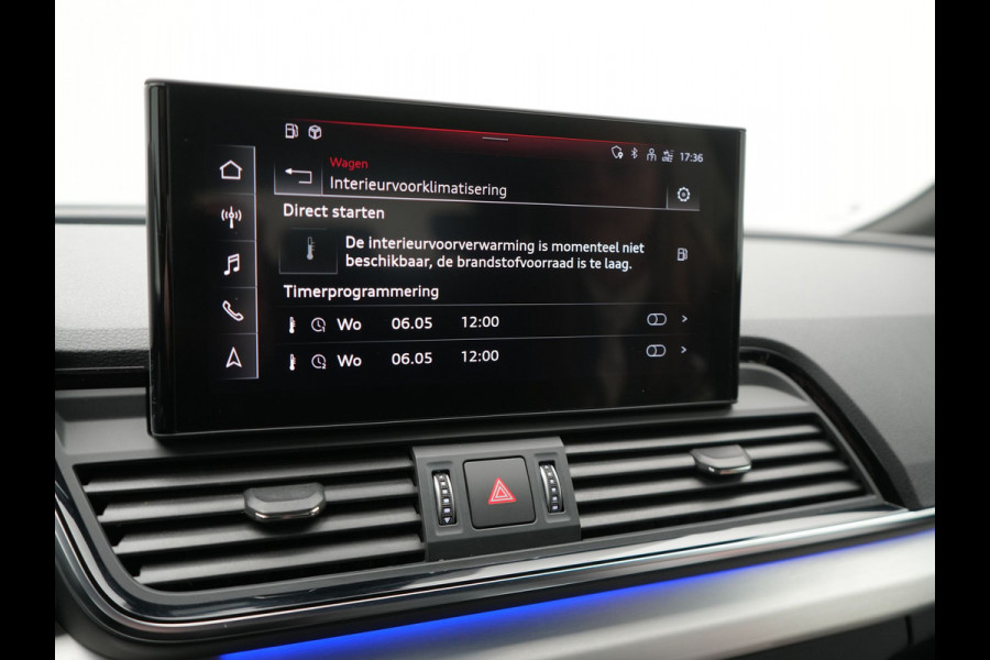 Audi Q5 50 TFSI e S Line FACELIFT PHEV 300pk Dealer O.H. | Luchtvering | Adaptive Cruise | Matrix Led | 360 Camera | Sportstoelen Verwarmd | Sfeerverlichting | Blis | Park Assist | Navigatie | DAB | Standkachel | Plug In Hybrid |