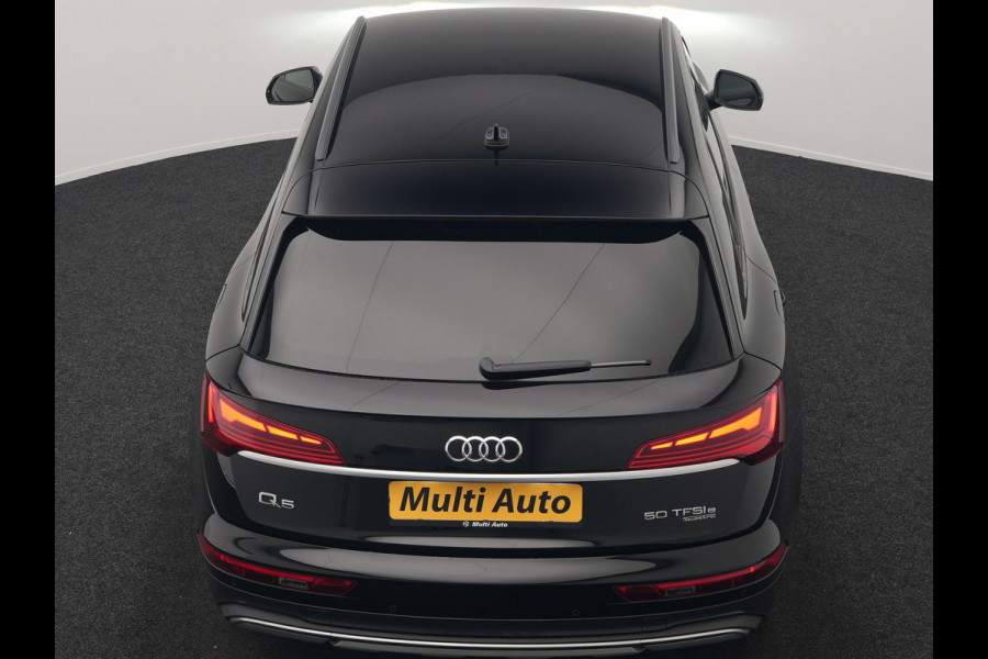 Audi Q5 50 TFSI e S Line FACELIFT PHEV 300pk Dealer O.H. | Luchtvering | Adaptive Cruise | Matrix Led | 360 Camera | Sportstoelen Verwarmd | Sfeerverlichting | Blis | Park Assist | Navigatie | DAB | Standkachel | Plug In Hybrid |