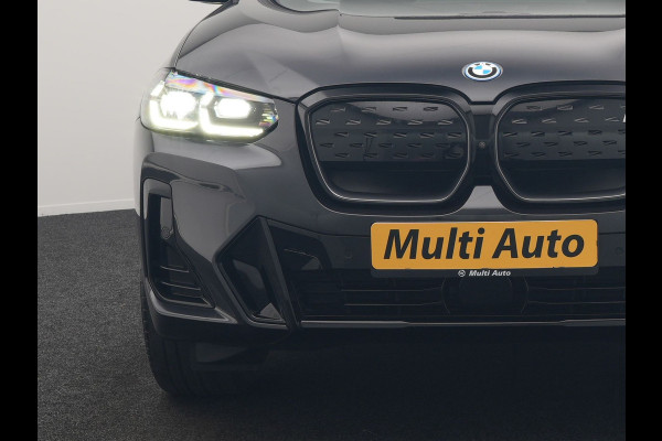 BMW iX3 M Sport High Executive 80 kWh 286pk SOH 95.2% Dealer O.H. | Panodak | Adaptive Cruise | Head Up | 360 Camera | Harman / Kardon | Lederen Sportstoelen Memory & Verwarmd | Keyless | Blis | Stuur Verwarmd | Sfeerverlichting | Apple Carplay | 20"L.M |