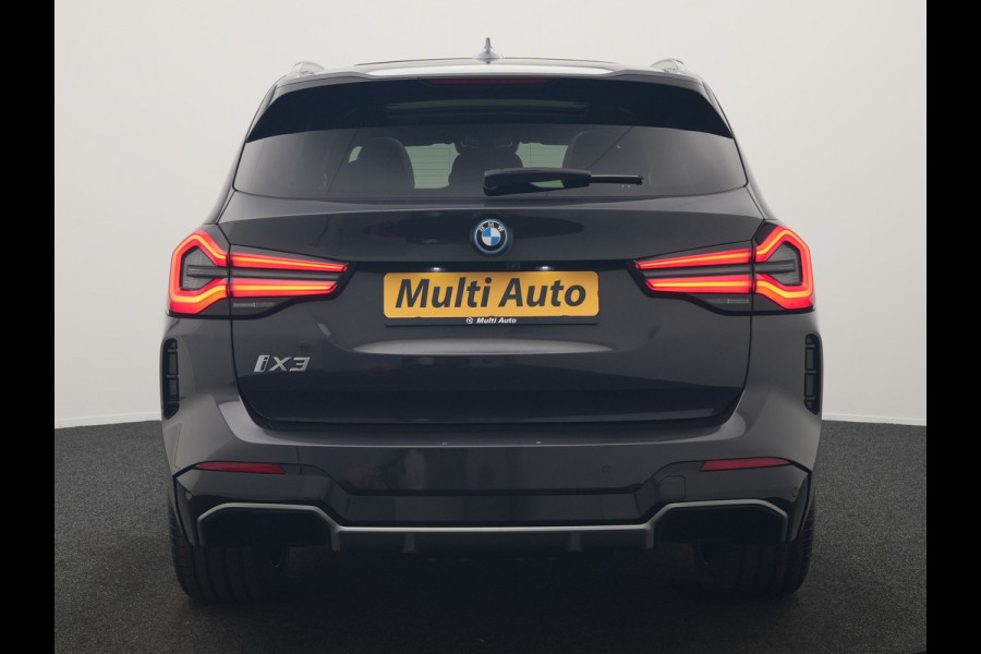 BMW iX3 M Sport High Executive 80 kWh 286pk SOH 95.2% Dealer O.H. | Panodak | Adaptive Cruise | Head Up | 360 Camera | Harman / Kardon | Lederen Sportstoelen Memory & Verwarmd | Keyless | Blis | Stuur Verwarmd | Sfeerverlichting | Apple Carplay | 20"L.M |