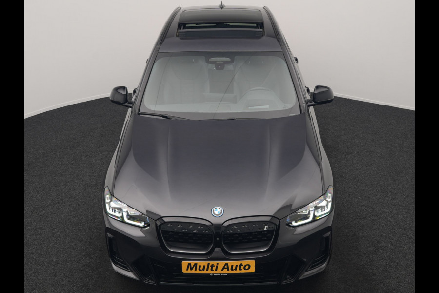 BMW iX3 M Sport High Executive 80 kWh 286pk SOH 95.2% Dealer O.H. | Panodak | Adaptive Cruise | Head Up | 360 Camera | Harman / Kardon | Lederen Sportstoelen Memory & Verwarmd | Keyless | Blis | Stuur Verwarmd | Sfeerverlichting | Apple Carplay | 20"L.M |