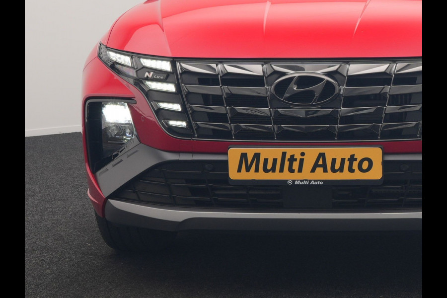 Hyundai Tucson 1.6 T-GDI N Line 4WD PHEV 265pk Dealer O.H. | Adaptive Cruise | Camera | Alcantara Sportstoelen & Stuur Verwarmd | Krell Audio | Apple Carplay | Keyless | Blis | 19"L.M | Navigatie | DAB | Plug In Hybrid |