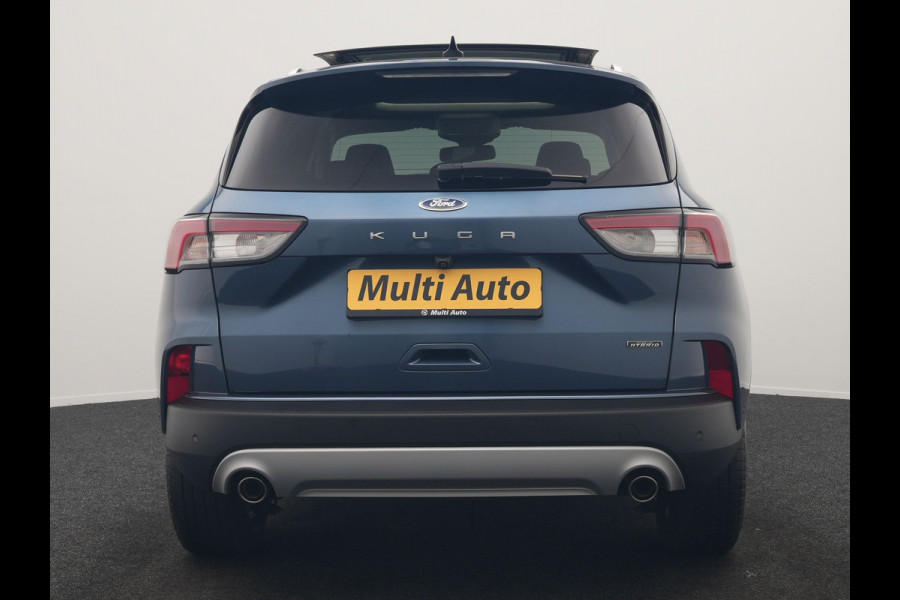 Ford Kuga 2.5 Titanium PHEV 225pk Dealer O.H. | Trekhaak Af Fabriek | Panodak | Adaptive Cruise | 360 Camera | Sportstoelen & Stuur Verwarmd | Keyless | Blis | Apple Carplay | Navigatie | DAB | Plug In Hybrid |