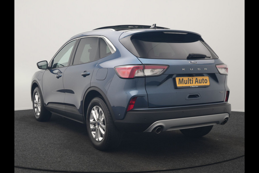 Ford Kuga 2.5 Titanium PHEV 225pk Dealer O.H. | Trekhaak Af Fabriek | Panodak | Adaptive Cruise | 360 Camera | Sportstoelen & Stuur Verwarmd | Keyless | Blis | Apple Carplay | Navigatie | DAB | Plug In Hybrid |