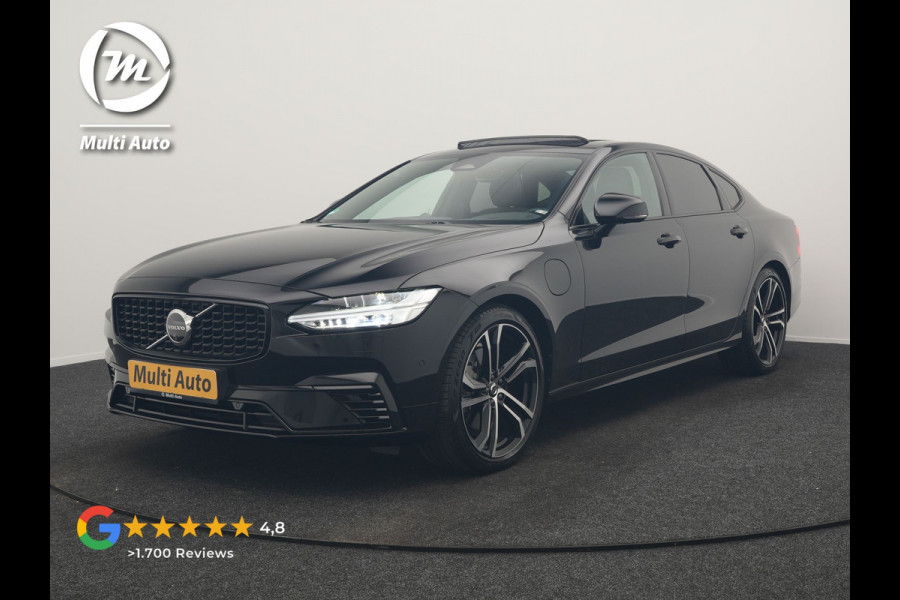 Volvo S90 T8 AWD Ultimate Dark 456pk PHEV LONG RANGE Dealer O.H | Four C Luchtvering | Schuifdak | Bowers & Wilkins | Adaptive Cruise | Head Up | 360 Camera | 20"L.M | Google Maps |