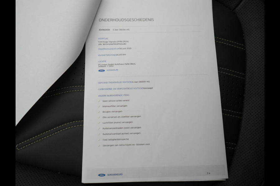 Ford Kuga 2.5 Vignale PHEV 225pk Dealer O.H | Panodak | Head Up | Bang & Olufsen | Adaptive Cruise | 360 Camera | Lederen Sportstoelen Memory & Verwarmd | BLIS | Keyless | Apple Carplay | Pilot Assist | Sfeerverlichting | Navigatie | Virtual | 18"L.M | Plug In Hybrid |
