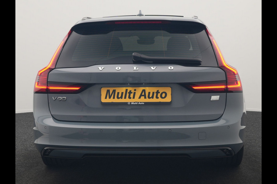 Volvo V90 T6 AWD Plus Dark LONG RANGE PHEV 350pk Dealer O.H. | Trekhaak Af Fabriek | Panodak | Adaptive Cruise | Camera | Harman / Kardon | Lederen Comfortzetels Memory & Ventilatie | Keyless | Blis | Stoelen & Stuur Verwarmd | Apple Carplay | Google | Plug In Hybrid |