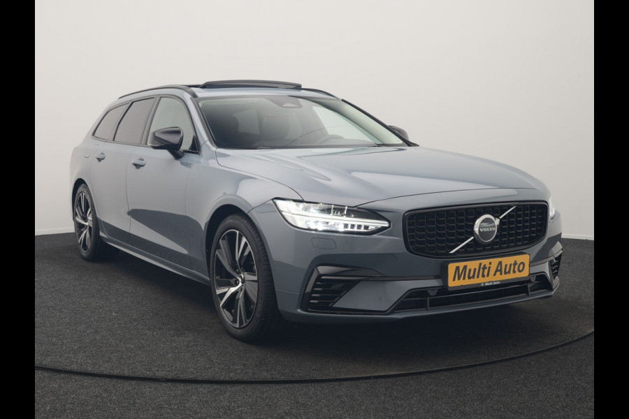 Volvo V90 T6 AWD Plus Dark LONG RANGE PHEV 350pk Dealer O.H. | Trekhaak Af Fabriek | Panodak | Adaptive Cruise | Camera | Harman / Kardon | Lederen Comfortzetels Memory & Ventilatie | Keyless | Blis | Stoelen & Stuur Verwarmd | Apple Carplay | Google | Plug In Hybrid |