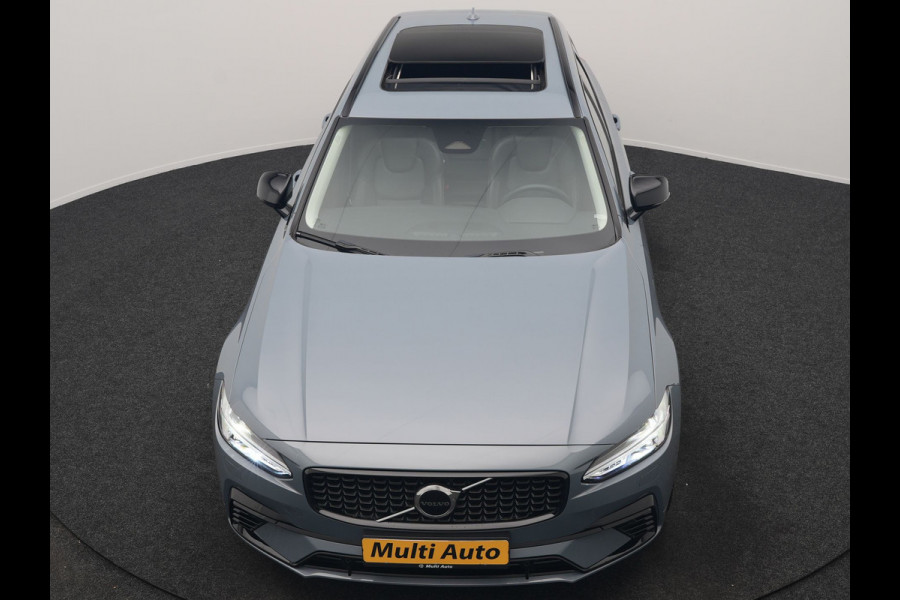 Volvo V90 T6 AWD Plus Dark LONG RANGE PHEV 350pk Dealer O.H. | Trekhaak Af Fabriek | Panodak | Adaptive Cruise | Camera | Harman / Kardon | Lederen Comfortzetels Memory & Ventilatie | Keyless | Blis | Stoelen & Stuur Verwarmd | Apple Carplay | Google | Plug In Hybrid |