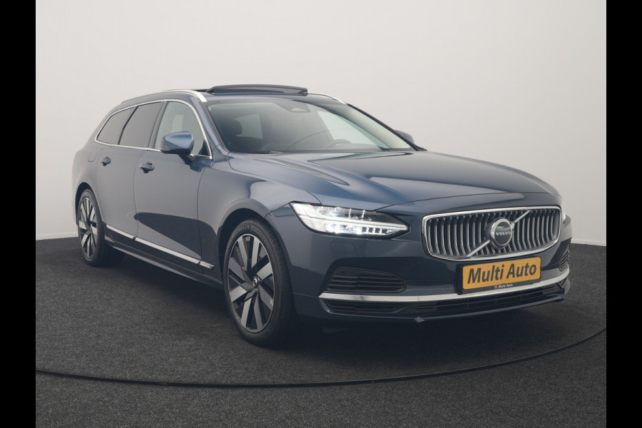 Volvo V90 T6 AWD Plus Bright LONG RANGE PHEV 350pk Dealer O.H. | Trekhaak Af Fabriek | Panodak | Adaptive Cruise | Camera | Harman / Kardon | Lederen Sportstoelen Memory & Verwarmd | Keyless | Blis | Stuur Verwarmd | Apple Carplay | Google Assistent | Plug In Hybrid |