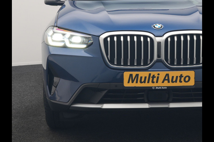 BMW X3 xDrive30e High Executive PHEV 293pk Dealer O.H | Trekhaak Af Fabriek | Panodak | Head Up | Adaptive Cruise | Camera | Laser LED | Hifi Audio | Lederen Sportstoelen Memory & Ventilatie | Keyless | Apple Carplay | Stoelverwarming | Navigatie | Virtual | DAB | 18" L.M | Plug In Hybrid |