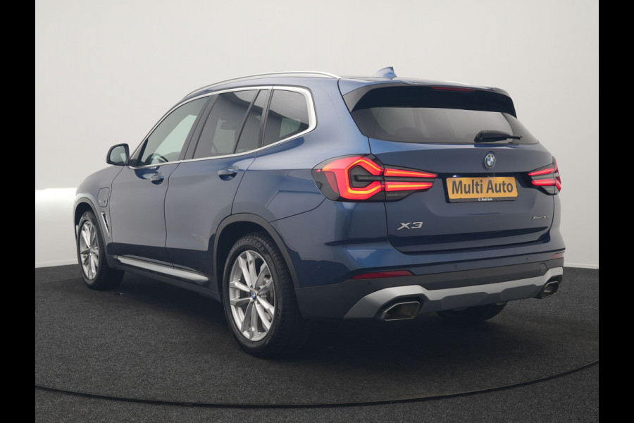 BMW X3 xDrive30e High Executive PHEV 293pk Dealer O.H | Trekhaak Af Fabriek | Panodak | Head Up | Adaptive Cruise | Camera | Laser LED | Hifi Audio | Lederen Sportstoelen Memory & Ventilatie | Keyless | Apple Carplay | Stoelverwarming | Navigatie | Virtual | DAB | 18" L.M | Plug In Hybrid |