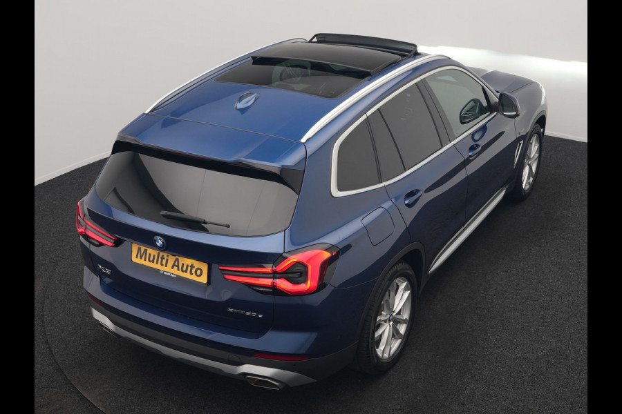 BMW X3 xDrive30e High Executive PHEV 293pk Dealer O.H | Trekhaak Af Fabriek | Panodak | Head Up | Adaptive Cruise | Camera | Laser LED | Hifi Audio | Lederen Sportstoelen Memory & Ventilatie | Keyless | Apple Carplay | Stoelverwarming | Navigatie | Virtual | DAB | 18" L.M | Plug In Hybrid |