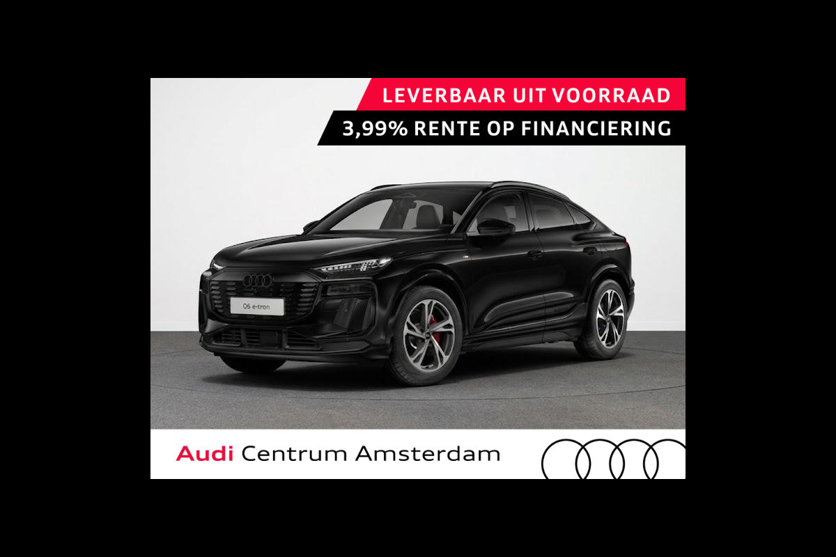 Audi Q6 Sportback e-tron S edition 83Kwh 252 pk | Glazen panoramadak | Exterieurpakket zwart | Trekhaak, mechanisch draaibaar | S line zwart leder-kunstleder |