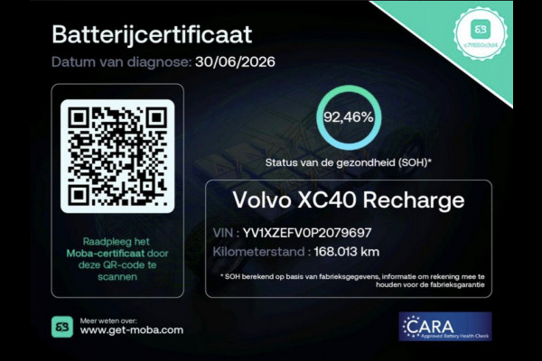 Volvo XC40 Recharge Ultimate 70 kWh (PANORAMADAK, SOH 92,5%, STUUR-/STOELVERWARMING, 360 CAMERA, DEALER ONDERHOUDEN, 1e EIGENAAR)