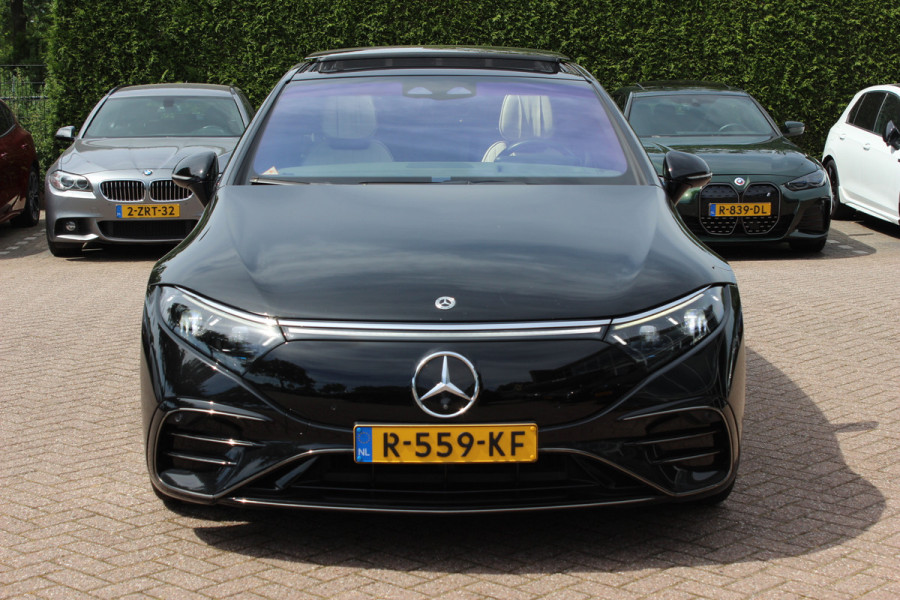 Mercedes-Benz EQS 450+ AMG Line 108 kWh / SoH 95,9% / Achterasbesturing / Panoramadak / Head-up / 360Camera / Luchtvering / Burmester / 20'' / Stoelventilatie / Stoel+Stuurverwarming / Dodehoek / DAB / ACC