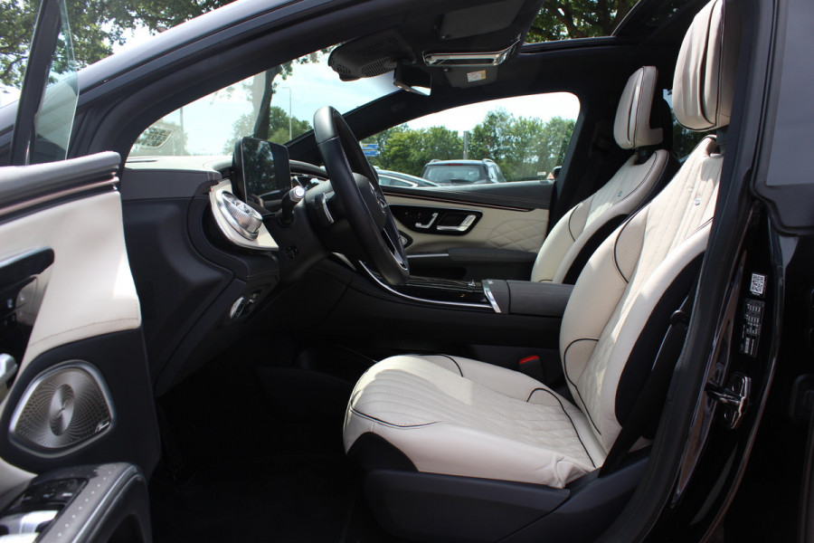 Mercedes-Benz EQS 450+ AMG Line 108 kWh / SoH 95,9% / Achterasbesturing / Panoramadak / Head-up / 360Camera / Luchtvering / Burmester / 20'' / Stoelventilatie / Stoel+Stuurverwarming / Dodehoek / DAB / ACC