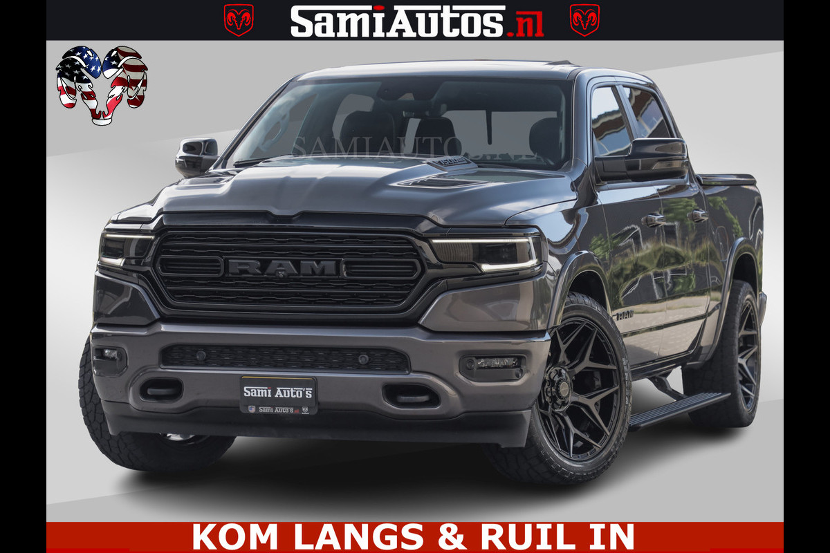 Dodge Ram LIMITED NIGHT 5.7 V8 402PK | HUD | 4PL WHEELS | LUCHTVERING |OPEN UILAAT KLEP | BOM VOL | GRANITE CRYSTAL | DC | CREW CAB | DUBBELE CABINE | 5 PERSOONS GRIJSKENTEKEN | EERSTE EIGENAAR | TOP STAAT 44000 KM |