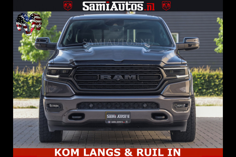 Dodge Ram LIMITED NIGHT 5.7 V8 402PK | HUD | 4PL WHEELS | LUCHTVERING |OPEN UILAAT KLEP | BOM VOL | GRANITE CRYSTAL | DC | CREW CAB | DUBBELE CABINE | 5 PERSOONS GRIJSKENTEKEN | EERSTE EIGENAAR | TOP STAAT 44000 KM |