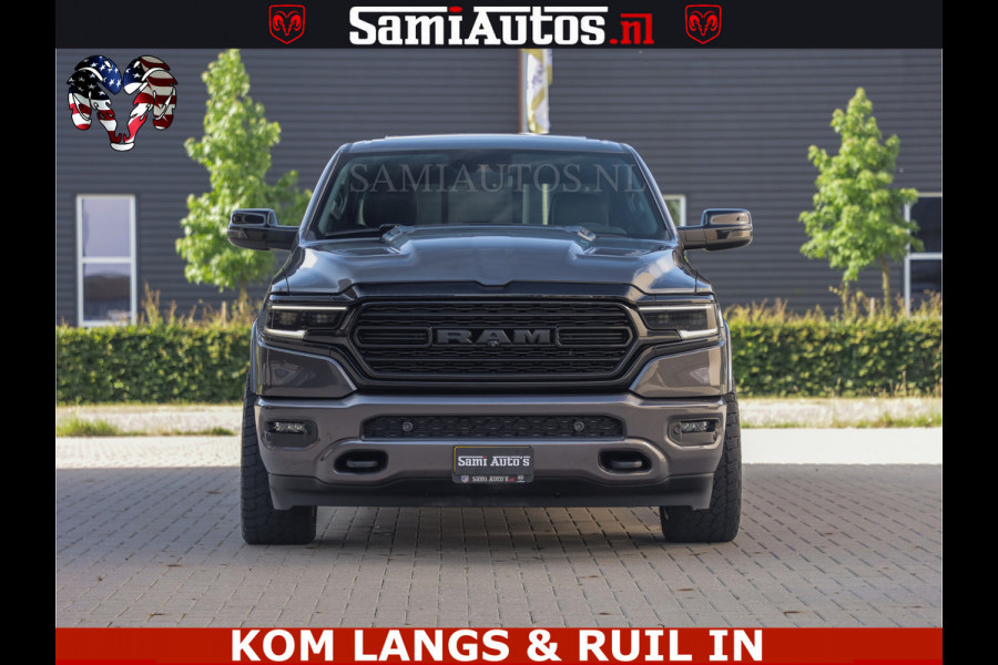 Dodge Ram LIMITED NIGHT 5.7 V8 402PK | HUD | 4PL WHEELS | LUCHTVERING |OPEN UILAAT KLEP | BOM VOL | GRANITE CRYSTAL | DC | CREW CAB | DUBBELE CABINE | 5 PERSOONS GRIJSKENTEKEN | EERSTE EIGENAAR | TOP STAAT 44000 KM |