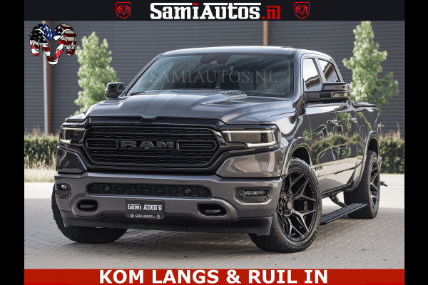 Dodge Ram LIMITED NIGHT 5.7 V8 402PK | HUD | 4PL WHEELS | LUCHTVERING |OPEN UILAAT KLEP | BOM VOL | GRANITE CRYSTAL | DC | CREW CAB | DUBBELE CABINE | 5 PERSOONS GRIJSKENTEKEN | EERSTE EIGENAAR | TOP STAAT 44000 KM |