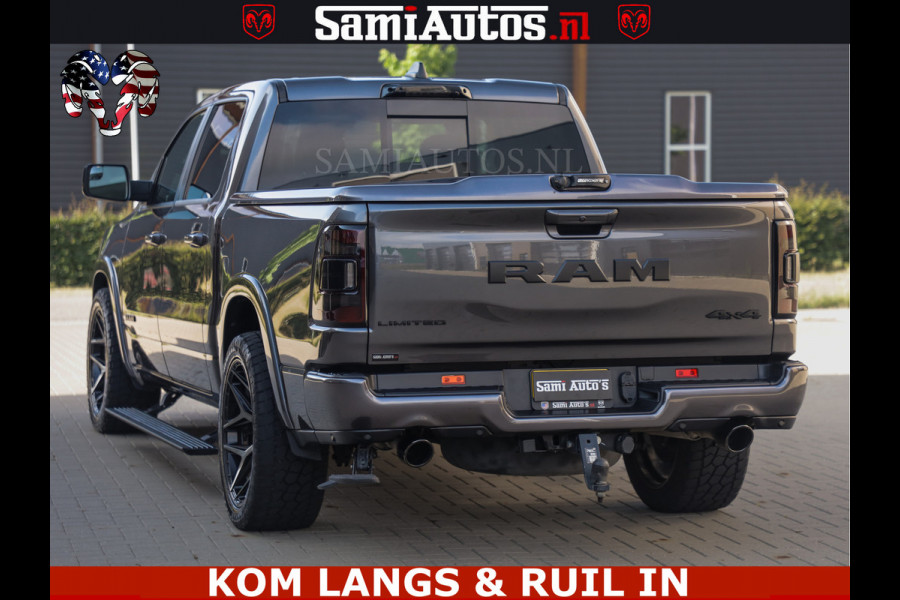 Dodge Ram LIMITED NIGHT 5.7 V8 402PK | HUD | 4PL WHEELS | LUCHTVERING |OPEN UILAAT KLEP | BOM VOL | GRANITE CRYSTAL | DC | CREW CAB | DUBBELE CABINE | 5 PERSOONS GRIJSKENTEKEN | EERSTE EIGENAAR | TOP STAAT 44000 KM |