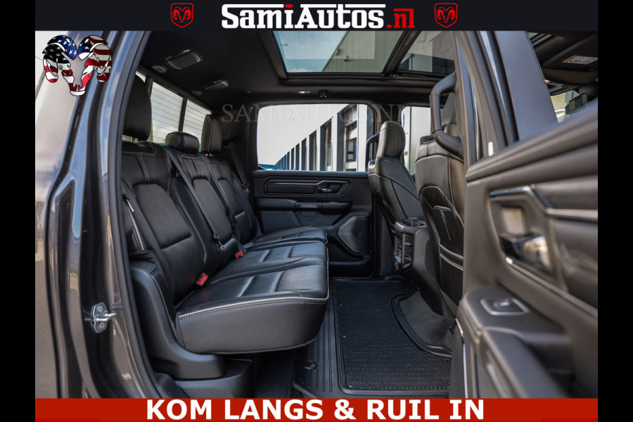 Dodge Ram LIMITED NIGHT 5.7 V8 402PK | HUD | 4PL WHEELS | LUCHTVERING |OPEN UILAAT KLEP | BOM VOL | GRANITE CRYSTAL | DC | CREW CAB | DUBBELE CABINE | 5 PERSOONS GRIJSKENTEKEN | EERSTE EIGENAAR | TOP STAAT 44000 KM |