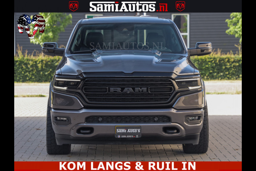 Dodge Ram LIMITED NIGHT 5.7 V8 402PK | HUD | 4PL WHEELS | LUCHTVERING |OPEN UILAAT KLEP | BOM VOL | GRANITE CRYSTAL | DC | CREW CAB | DUBBELE CABINE | 5 PERSOONS GRIJSKENTEKEN | EERSTE EIGENAAR | TOP STAAT 44000 KM |