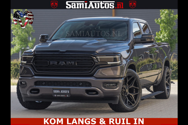 Dodge Ram LIMITED NIGHT 5.7 V8 402PK | HUD | 4PL WHEELS | LUCHTVERING |OPEN UILAAT KLEP | BOM VOL | GRANITE CRYSTAL | DC | CREW CAB | DUBBELE CABINE | 5 PERSOONS GRIJSKENTEKEN | EERSTE EIGENAAR | TOP STAAT 44000 KM |