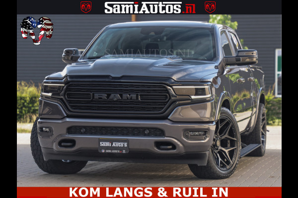 Dodge Ram LIMITED NIGHT 5.7 V8 402PK | HUD | 4PL WHEELS | LUCHTVERING |OPEN UILAAT KLEP | BOM VOL | GRANITE CRYSTAL | DC | CREW CAB | DUBBELE CABINE | 5 PERSOONS GRIJSKENTEKEN | EERSTE EIGENAAR | TOP STAAT 44000 KM |