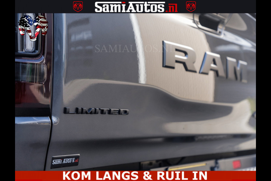 Dodge Ram LIMITED NIGHT 5.7 V8 402PK | HUD | 4PL WHEELS | LUCHTVERING |OPEN UILAAT KLEP | BOM VOL | GRANITE CRYSTAL | DC | CREW CAB | DUBBELE CABINE | 5 PERSOONS GRIJSKENTEKEN | EERSTE EIGENAAR | TOP STAAT 44000 KM |